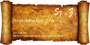 Szerdahelyi Zia névjegykártya